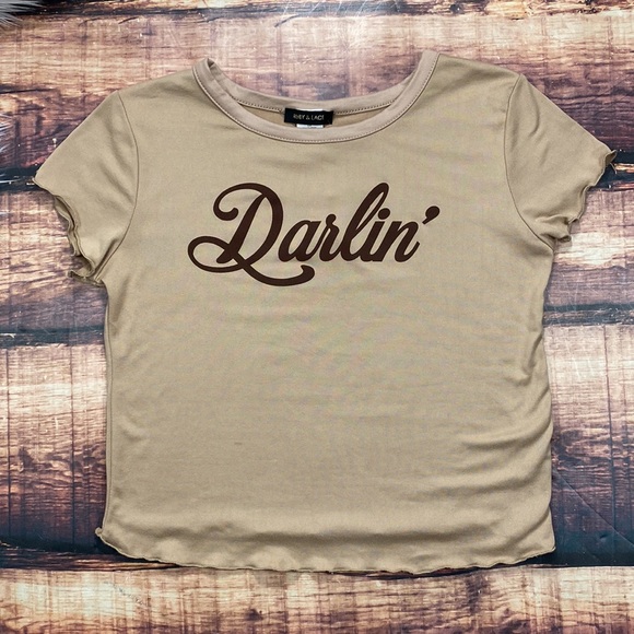 RELISTED Darlin’ Graphic Baby Tee Shirt - Crop Top - Picture 3 of 7